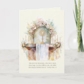 Carte Prière Eucharistique Catholique d'Aquarelle (Devant)