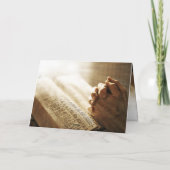 Carte PRIÈRE GUERRIER prier mains Bible Croix chrétienne (Dos)