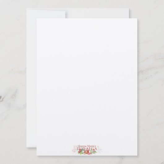 Carte Prière Hebrew Al ha-Nisim Hanoukka (Dos)