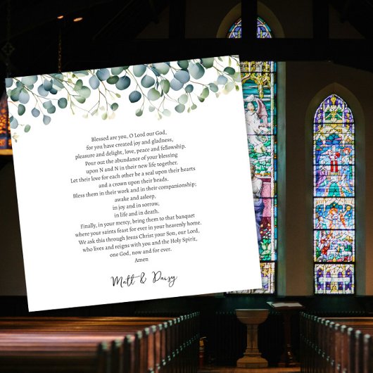 Carte Prière le jour de votre mariage