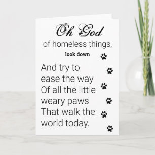 Carte Prière Little Paws pour chiens et chats sans abri