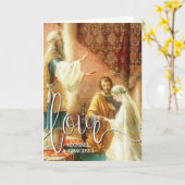 Carte Prière Mariage catholique Couche d'amour blanc (Fleur jaune)