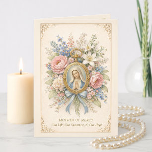 Carte Prière mariale de la Mère de miséricorde catholiqu
