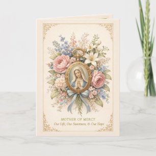 Carte Prière mariale de la Mère de miséricorde catholiqu