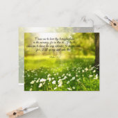 Carte Prière pour la direction de Dieu, scène de printem (Devant/Arrière en situation)