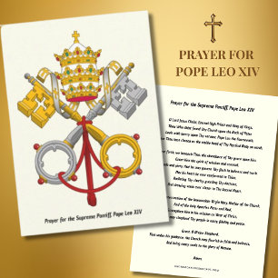 Carte Prière pour le Pape Suprême Léon XIV Sainte