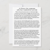 Carte Prière pour quelqu'un qui s'est suicidé (Dos)