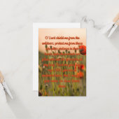 Carte Prière Pour Un Bouclier De Protection Salutation P (Devant/Arrière en situation)