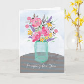 Carte Prière pour vous pot Mason floral Foi (Fleur jaune)