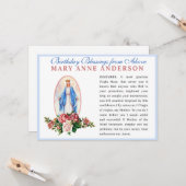 Carte Prière religieuse catholique Memorare à la Vierge  (Devant/Arrière en situation)