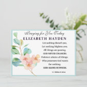 Carte Prière religieuse florale de saint Teresa (Debout devant)