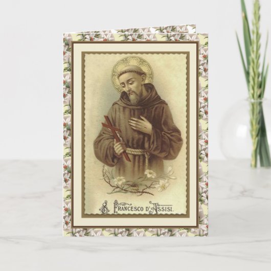 Carte Prière religieuse Saint François Assisi pour la pa (Devant)