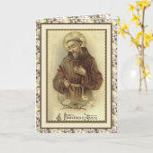 Carte Prière religieuse Saint François Assisi pour la pa (Fleur jaune)