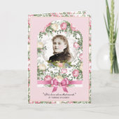 Carte Prière religieuse St. Therese Vintage rose Roses (Devant)