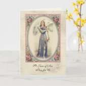 Carte Prière religieuse vintage St. Jeanne d'Arc (Fleur jaune)