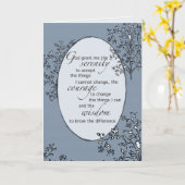 Carte Prière Sérénité Bleu (Fleur jaune)