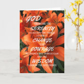 Carte Prière Serenity Orange Floral Photo (Fleur jaune)
