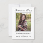 Carte Prière Sympathy Photo Funeral Modern (Devant)