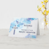 Carte Priest 25ème Ordination Anniversaire Bénédictions (Fleur jaune)