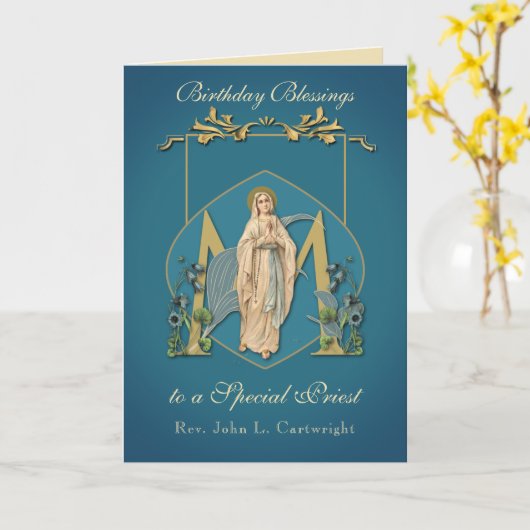 Carte Priest Birthday Blessings (Fleur jaune)