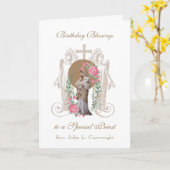 Carte Priest Birthday Blessings (Fleur jaune)