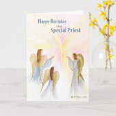 Carte Priest Birthday, Religious Angels (Fleur jaune)