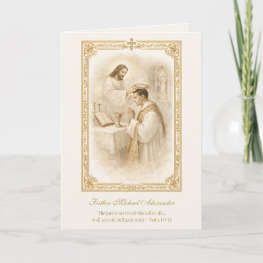 Carte Priest Jesus Crowning Priest Anniversary  (Devant)