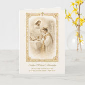 Carte Priest Jesus Crowning Priest Anniversary  (Fleur jaune)