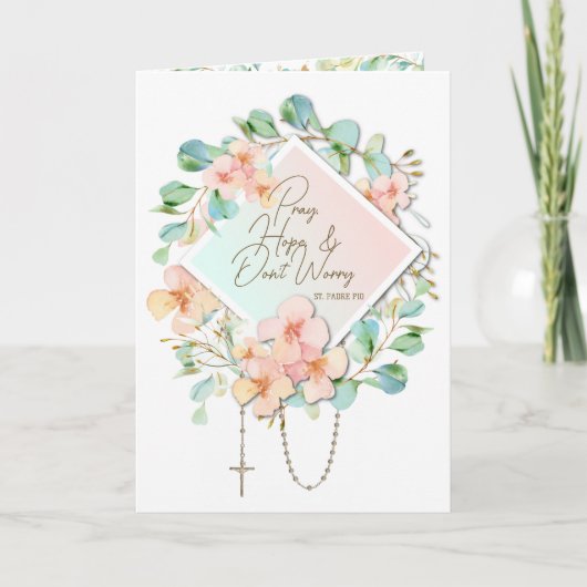 Carte Priez l'espoir ne vous inquiétez pas Padre Pio (Devant)