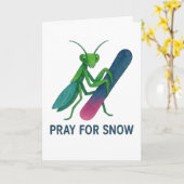 Carte Priez pour le snowboard neige prier mante hiver (Fleur jaune)