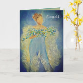 Carte Priez pour vous ange (Fleur jaune)