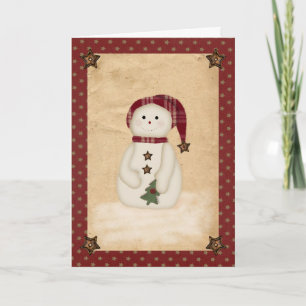 Carte Prim Country Snowman