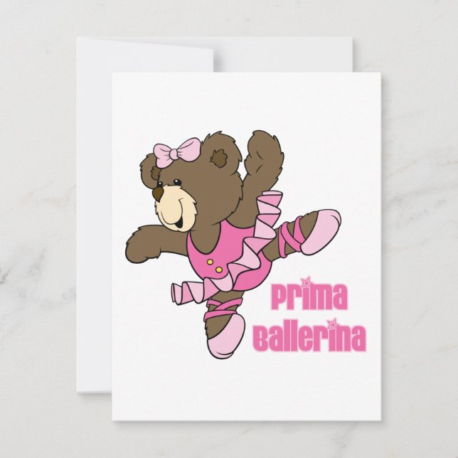 Carte Prima Ballerina Ours Sombre (Devant)