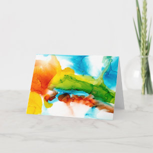 Carte Primary Plume - Watercolors