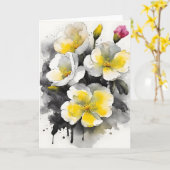 Carte Primevère - Fleurs à l'aquarelle (Fleur jaune)