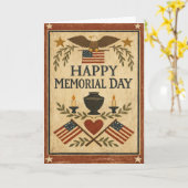 Carte Primitive Americana Memorial Day  (Fleur jaune)