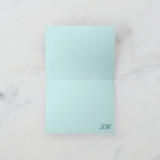 Carte Primroses rose Turquoise et Turquoise Note rustiqu (Intérieur)