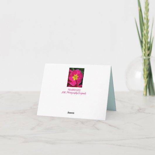 Carte Primroses rose Turquoise et Turquoise Note rustiqu (Dos)