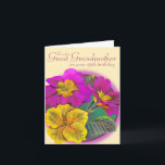 Carte Primula great Grandmother 95 yellow birthday card<br><div class="desc">Personalise this fine art card for an extra special touch to suit your requirements. This pretty card reads: “To a dear Great Grandmother on your 95th birthday”. Birthday card designed exclusively from an original watercolour painting by Sarah Trett.</div>