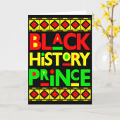Carte Prince de l'histoire noire Melanin Boy Fils Bruh B (Fleur jaune)
