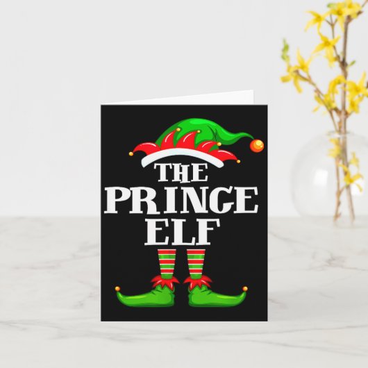Carte Prince Elf Matching Family Group Christmas Party P (Fleur jaune)
