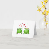 Carte Prince Frog et Prince Frog Princess, with heart. (Fleur jaune)