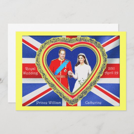 Carte Prince William et Catherine Royal Mariage (Devant / Derrière)