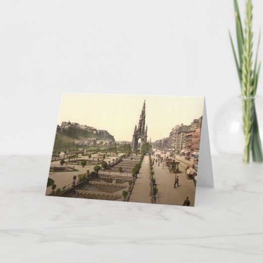 Carte Princes Street, le château et Scott Monument (Devant)