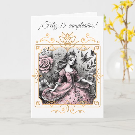 Carte princess (Fleur jaune)