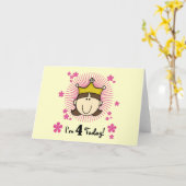 Carte Princess 4th Birthday Tshirts et cadeaux (Fleur jaune)