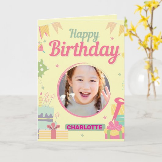 Carte princess birthday (Fleur jaune)