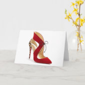 Carte Princess Cinderella Leopard Red Chaussures (Fleur jaune)