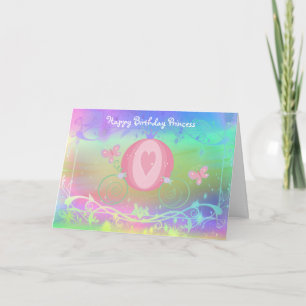 Carte Princess Fairy Tale Carriage Anniversaire