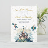 Carte Princesse 1er anniversaire Invitation, Princesse P (Debout devant)